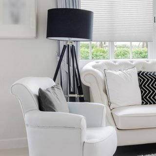 luxury white chair in living room with at home